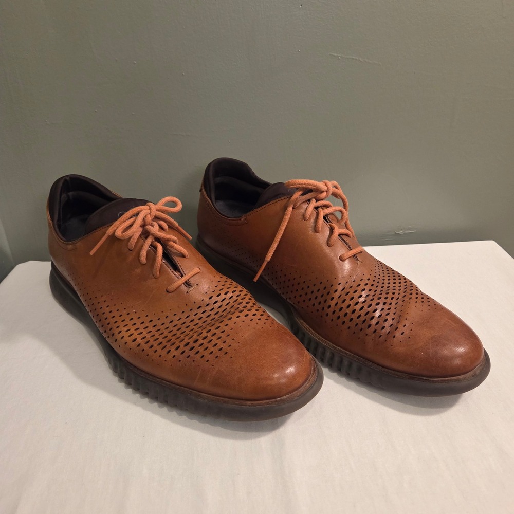 Cole Haan Men's 2.Zerogrand Laser Wingtip Oxford Shoes, Size 12, Brown